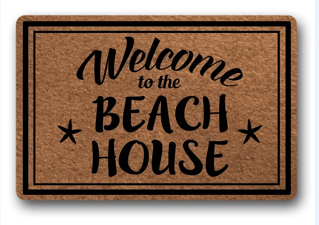 

Funny Printed Doormat Non-slip Doormat "welcome to the beach house "tive Designed Door Mat Entrance Floor Mat 18x30inch