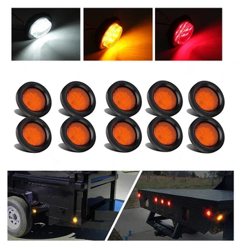 

10Pcs 12V/24V 7 LED Side Marker Lights Car External Light Warning Tail Light Trailer Truck Lorry Van Caravan Lamps Waterproof