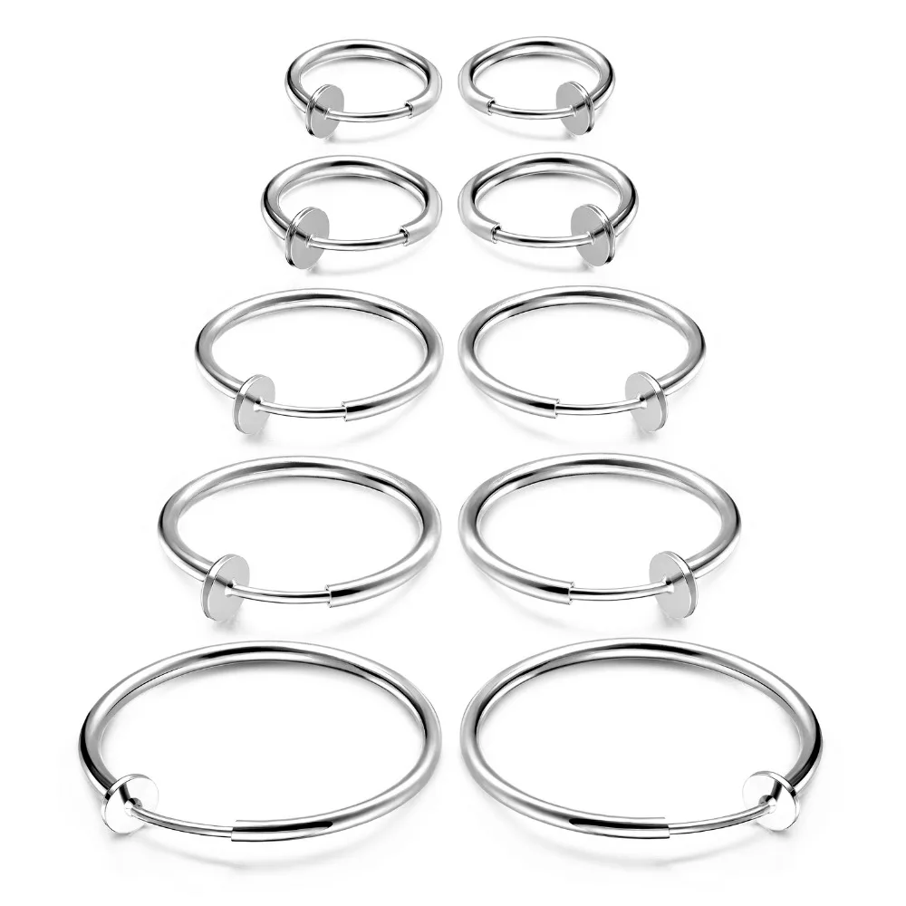 5 пар поддельные серьги-кольца для носа губ и ушей пирсинга | Украшения аксессуары