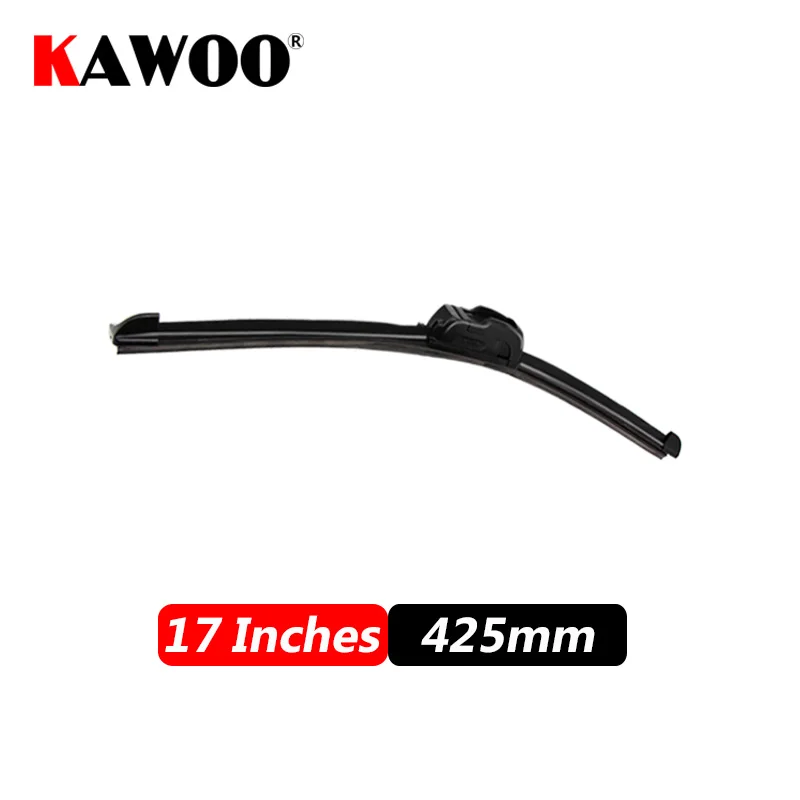 17 Inches KAWOO, Универсальная автомобильная Щетка стеклоочистителя, j-крюк, мягкая безкаркасная резиновая щетка для лобового стекла автомобиля 1" 16" 1" 18" 1" 20" 2" 22" 2" 26" - Цвет: 17 Inches
