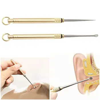 

Portable Titanium Alloy Ear-pick Ear Spoon Toothpick with Waterproof Lightweight ReusableBrass Case Ear-pick Ear Spoon Toothpick
