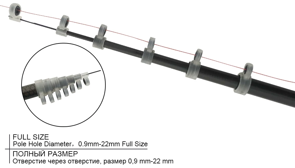 K8356 22PcsLot Silica ge Fishing Line Guide Ring Fishing Rod Wire Silicone Ring Different Size 0.9-22mm fish Tackle Accessories (13)