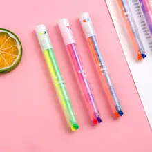 3 шт./компл. 6 цветов флуоресцентная ручка многофункциональный mark ручка-Маркер пуля журнал ручки маркера школьные принадлежности