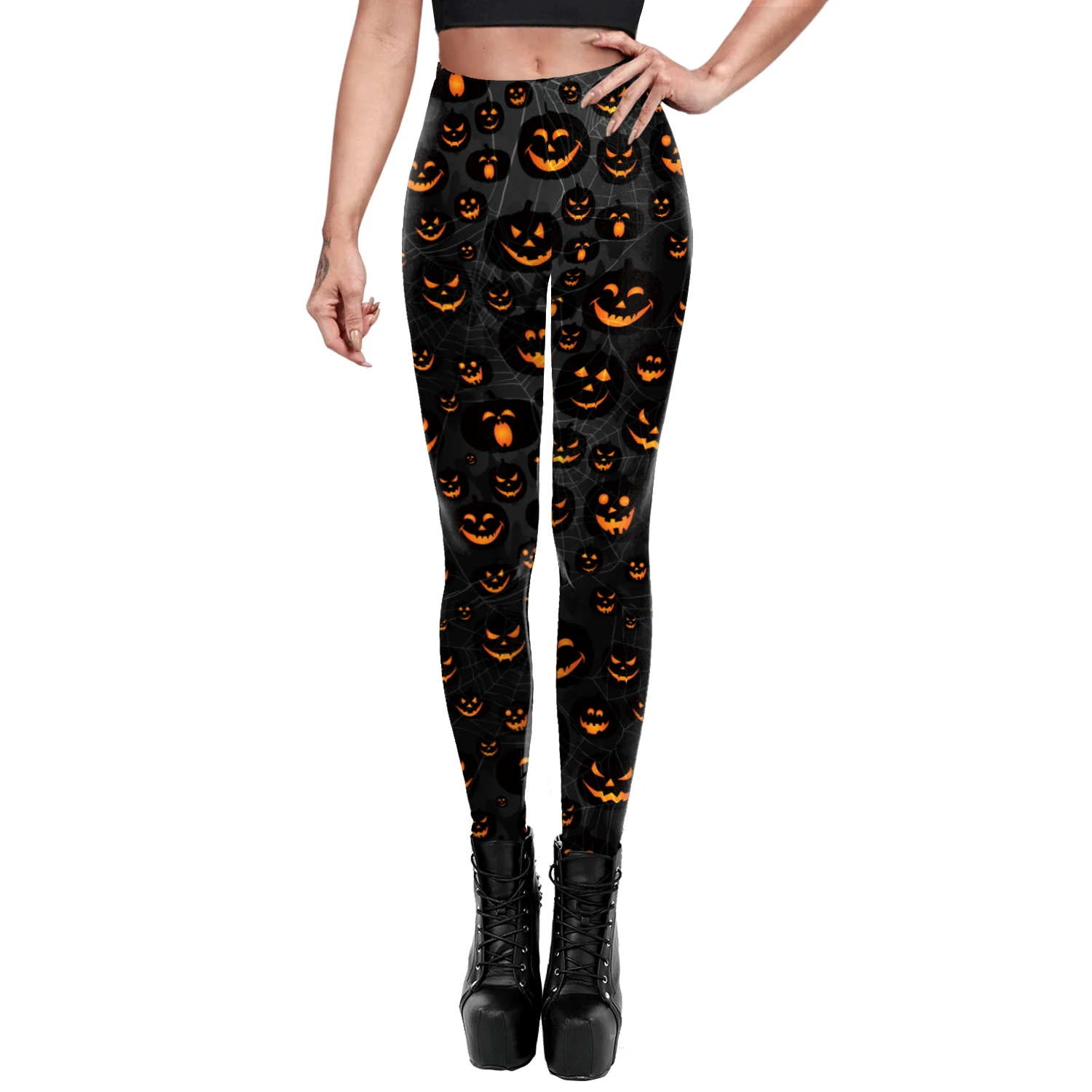 thermal leggings Nadanbao 2022 Classic Halloween Print Leggings Women Sexy Workout Pants Skull Autumn Slim Leggings Woman Trouser Mid Waist black leggings Leggings