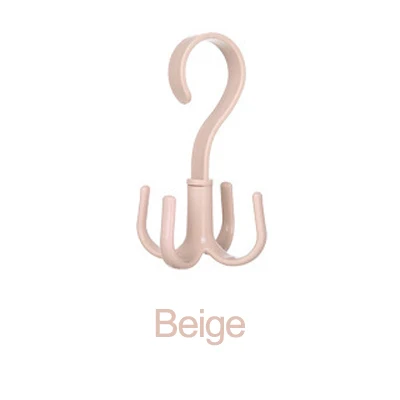 Beige Креативный четырехкулачковый крючок, вращающийся на 360 градусов, для гардероба, многофункциональный подвесной крючок, сумка, галстук, сушилка, вешалки для одежды - Цвет: Beige
