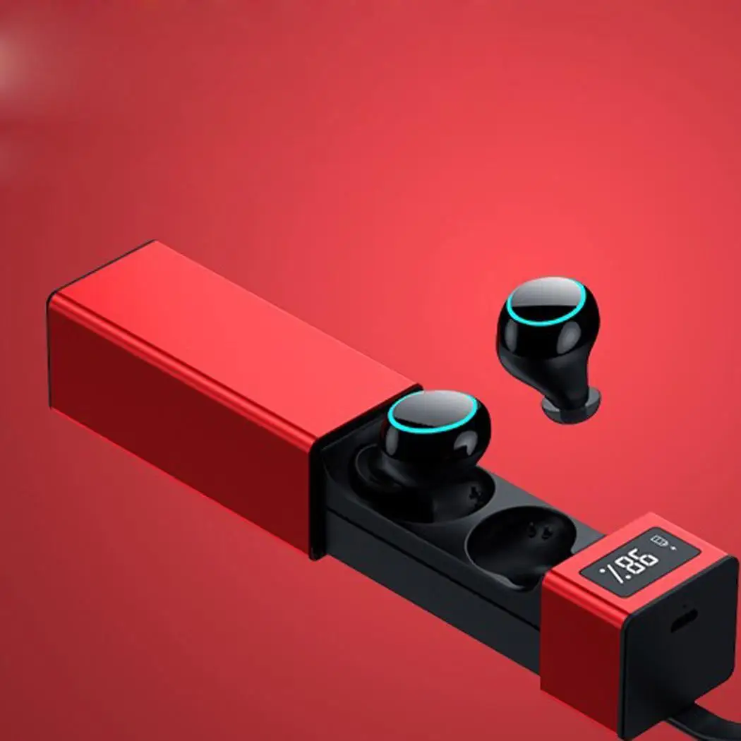 Мини TWS портативные беспроводные наушники Bluetooth 5,0 в ухо Беспроводные наушники с зарядным устройством Водонепроницаемая bluetooth-гарнитура черный