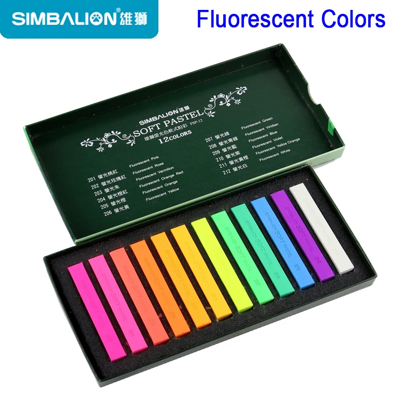 Sketch Chalk 12 Colors Gallery Soft Pastel Colored Fluorescent/Life & Nature tones Drawing Supplies