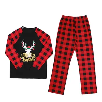 

Couple Pajama Sets Christmas Pyjamas Women Men Full Sleeved Casual Sleepwear Suit Homewear Plaid Pyjama Couple Christmas Sets