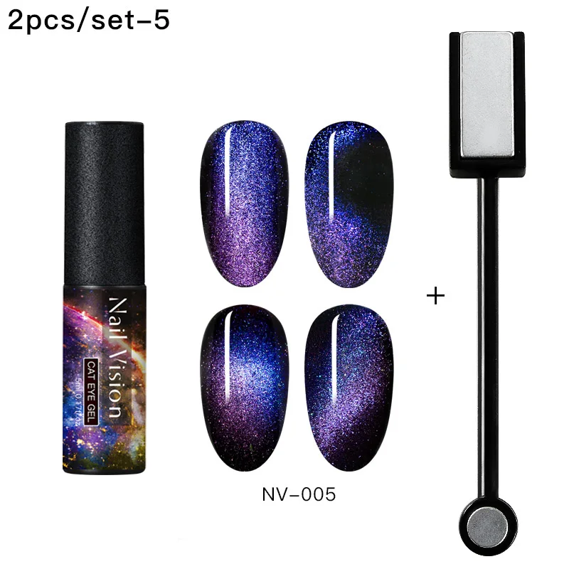 Nail Vision 7D Гель-лак для ногтей с эффектом «кошачий глаз» лак Хамелеон для использования с магнитом УФ-гель лак 5 мл полуперманентный замачиваемый УФ светодиодный DIY лак для ногтей - Цвет: ZH07359