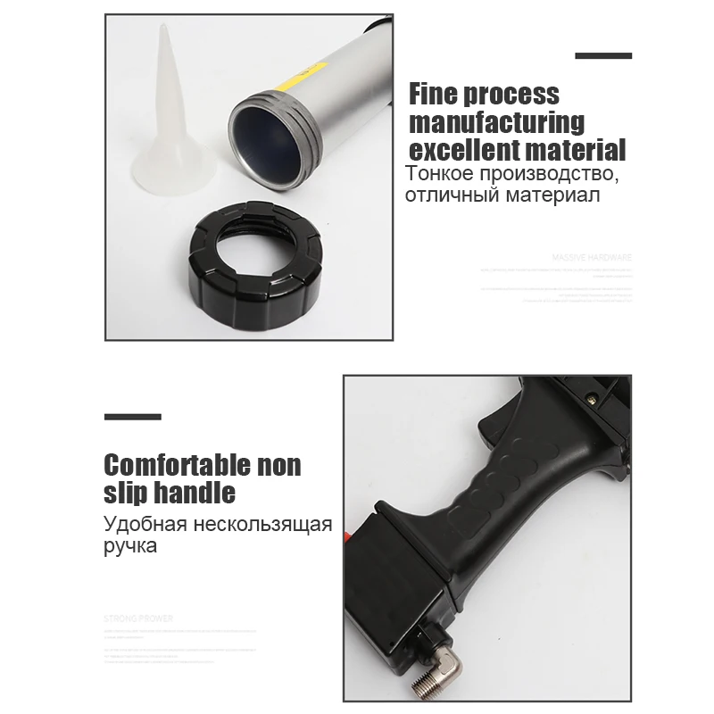 310ML Sealant Glass Glue Spray Gun Pneumatic Sealant Gun Air Valve Silicone Sausages Caulking Tool Air Rubber Gun 5