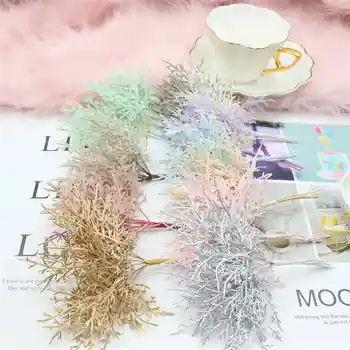 

10pcs artificial plants cheap christmas Leaves vases for home decor wedding bridal accessories clearance diy gifts Plasti