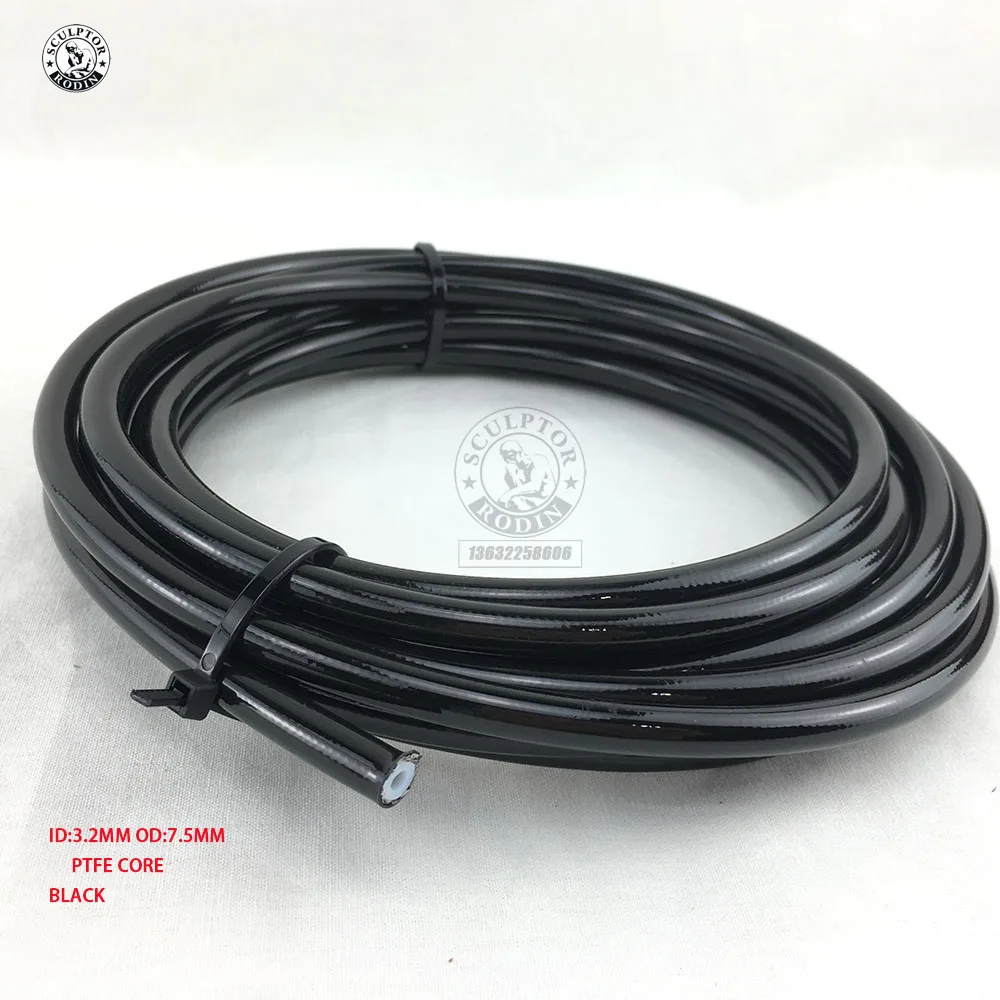 PTFE black AN3 мотоцикл Плетеный нейлон из нержавеющей стали тормозной линии шланг жидкости гидравлический точный газовый шланг топливный трубопровод шланг - Цвет: PTFE black