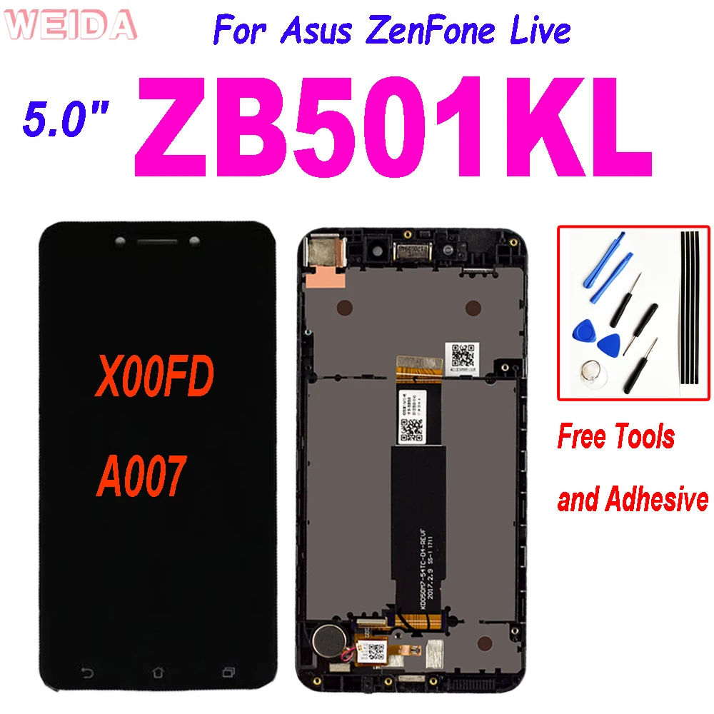 ЖК-дисплей AAA + 5 0 дюйма для Asus ZenFone Live ZB501KL X00FD A007 сенсорный экран с дигитайзером в