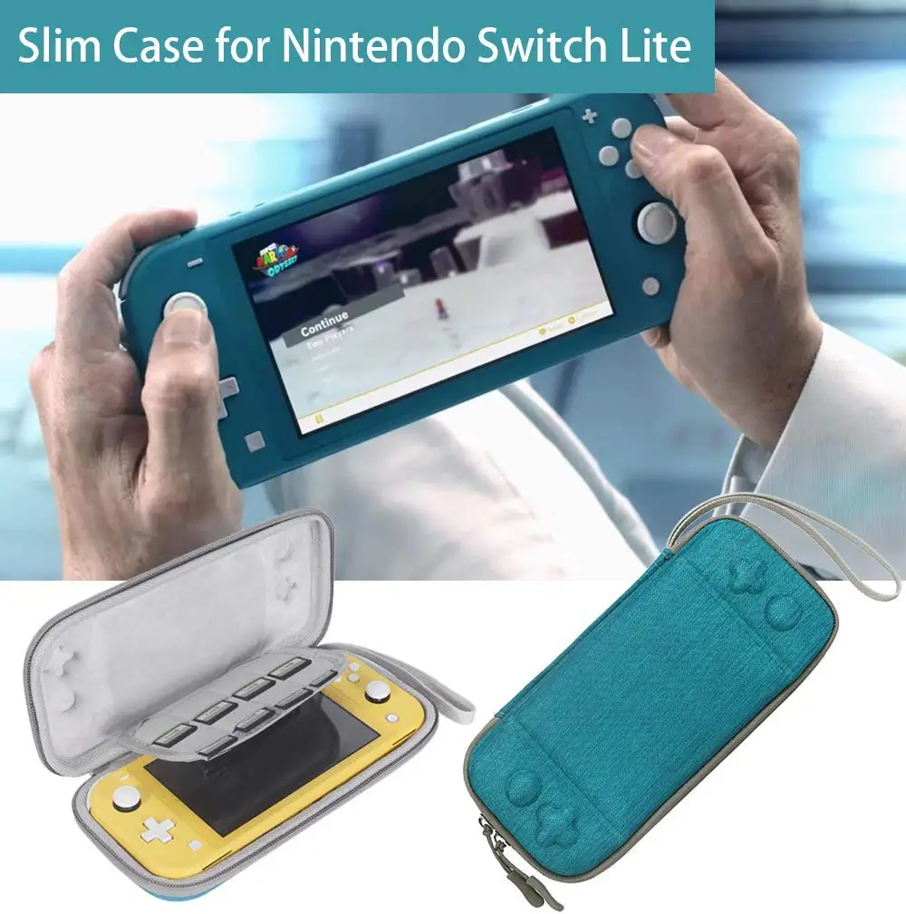 Тонкий чехол для консоли nintendo Switch Lite, защитный портативный чехол для переноски, Жесткий Чехол для хранения в путешествии с 8 игровыми слотами