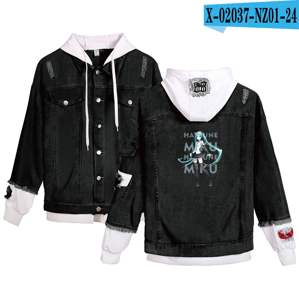 P Kpop Hatsune Miku джинсовая стеганая куртка пальто джинсы хараюку толстовки Одежда известные картины толстовки для мужчин/женщин - Цвет: P