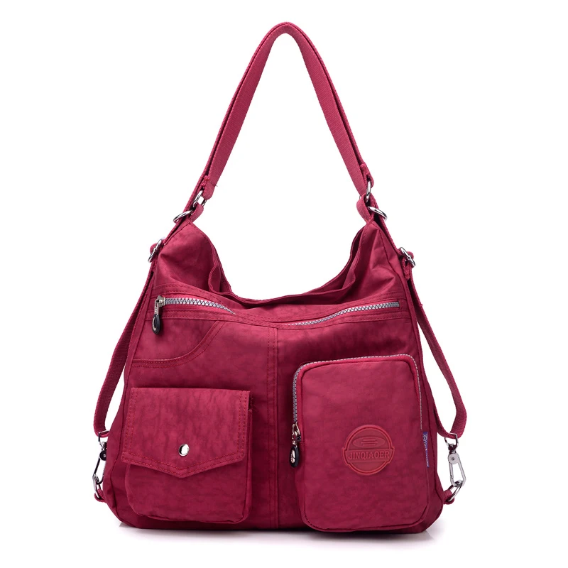  3 in 1 Women Bags Multifunction Backpack Shoulder Bag Nylon Cloth Tote Reusable Shopping Bag Ladys  - 4000118849951