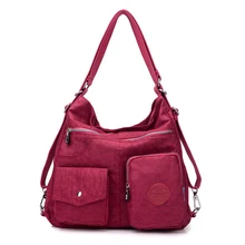 3 in 1 Women Bags Multifunction Backpack Shoulder Bag Nylon Cloth Tote Reusable Shopping Bag Ladys Travel Bag Crossbody Bag