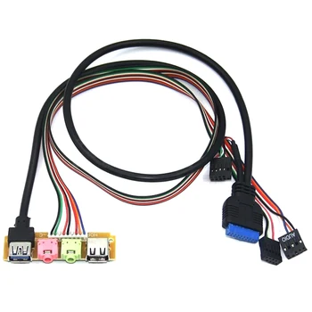 

USB 2.0+ 3.0 port chassis PC computer case audio front panel replace cable 70cm