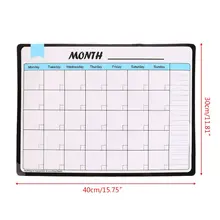 Ежемесячный Планировщик мягкая магнитная доска магниты на холодильник Рисование сообщение Блокнот L41E