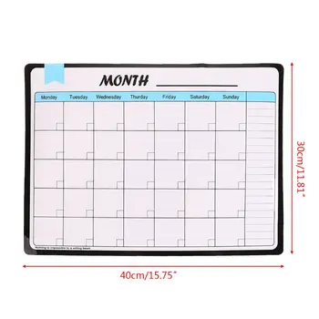 

Monthly Planner Soft Magnetic Whiteboard Fridge Magnets Drawing Message Memo Pad