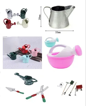 

Metal Tin Dollhouse Miniature Watering Can Dollhouse DecorationPulling Cart Spade Rake Garden Tooly Baby Toys Handicrafts Model