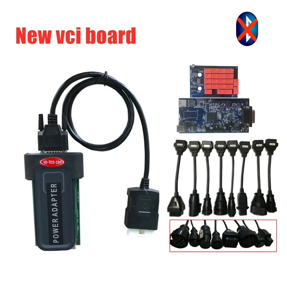 W-O-W C-D-P vR5.008 R2 keygen obd диагностический инструмент с bluetooth vd ds150e c-d-p для delphis autocome+ 8pc грузовых кабелей - Цвет: without bluetooth