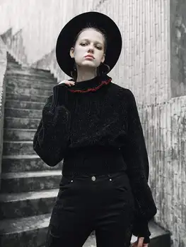 

Punk Rave Women's Fabala Collar Long Sleeved Bow Knots Sweaters PM-159TM