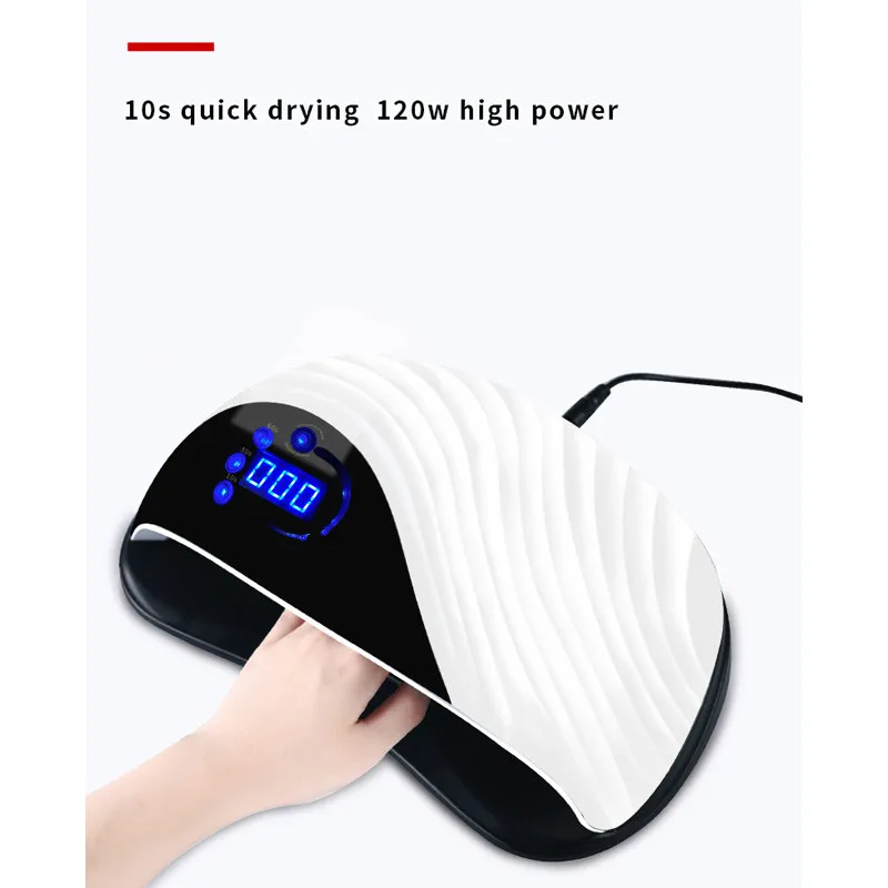 Preise 120W UV LED Gel Nagel Lampe Mit Fan Zwei Hände Nagel Trockner Für Trocknen Alle Gel Polnischen Sensor Sonne led Licht Nail art Maniküre Werkzeuge