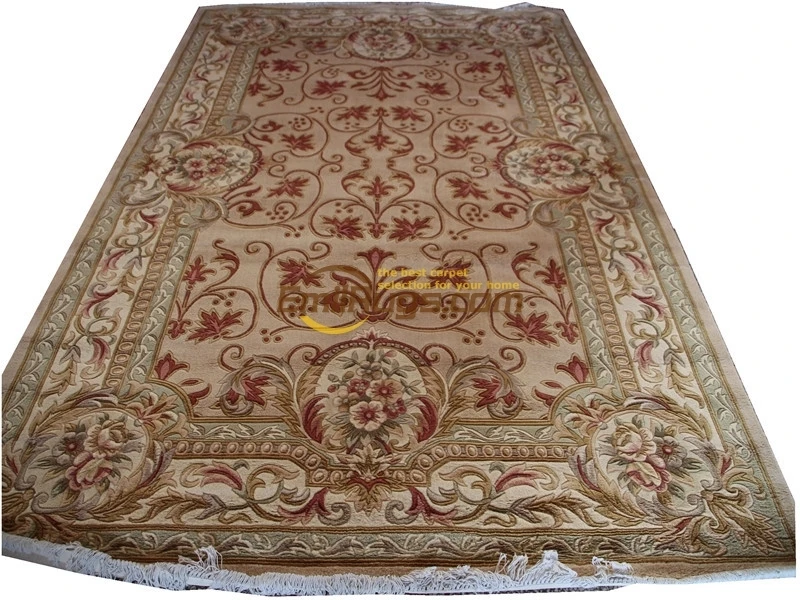 woven carpet aubusson french About-knotted Thick Plush Savonnerie 6.56' X 9.84' lx1511 129 gc85savyg28