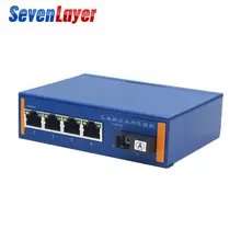 Промышленный Ethernet коммутатор 10/100 м волокно переключатели 1SC 4 RJ45 медиа-конвертер к сети Ethernet