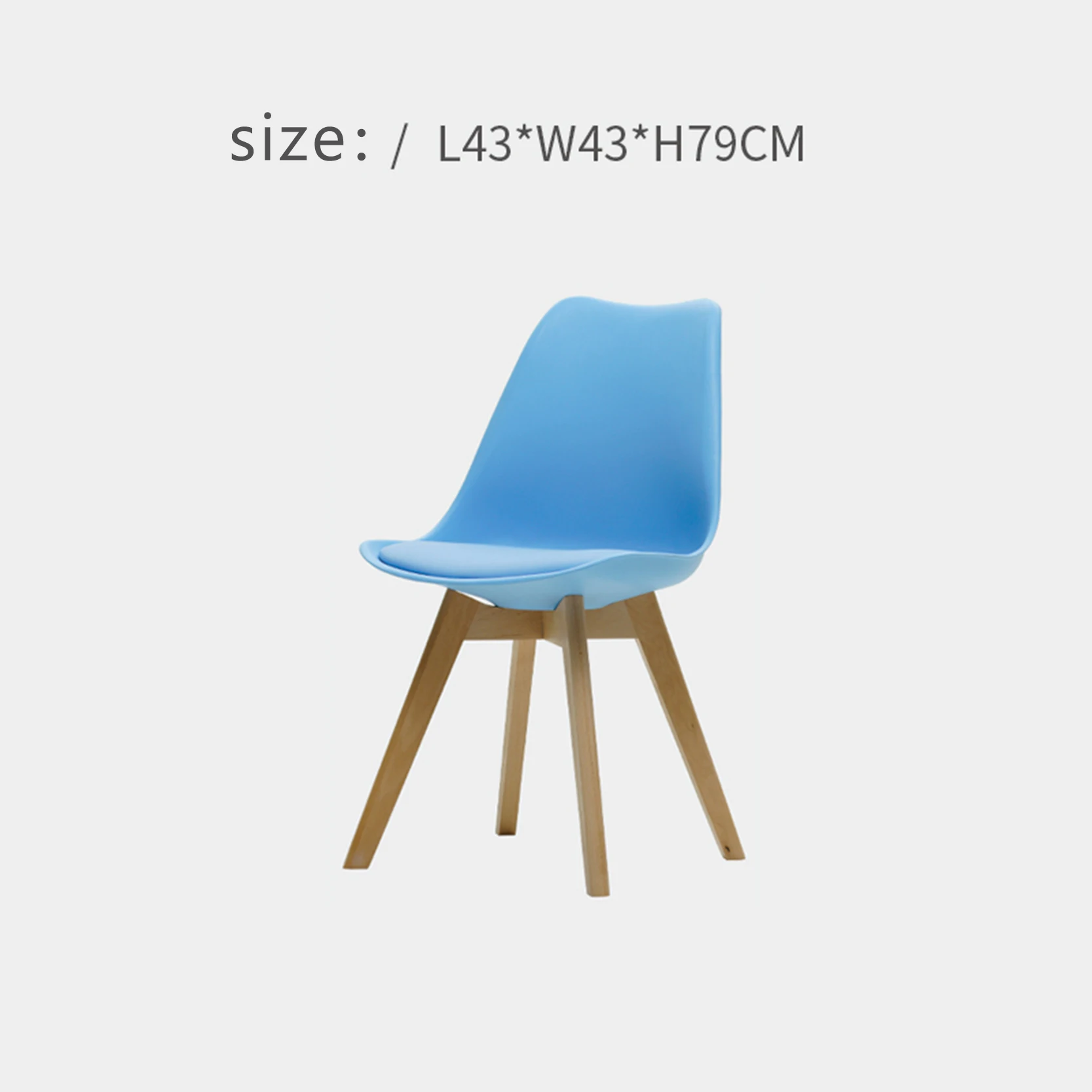 Обеденный стул из цельного дерева минимализм мебель современный отдых нордический домашний стол спинка стул гостиная Кофейня встречи - Цвет: Sky blue