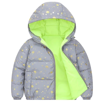

JXYSY Childrens winter down jacket for boys Overalls for girls winter coat warm Reflective Snowsuit childrens parka 4-9 yrs