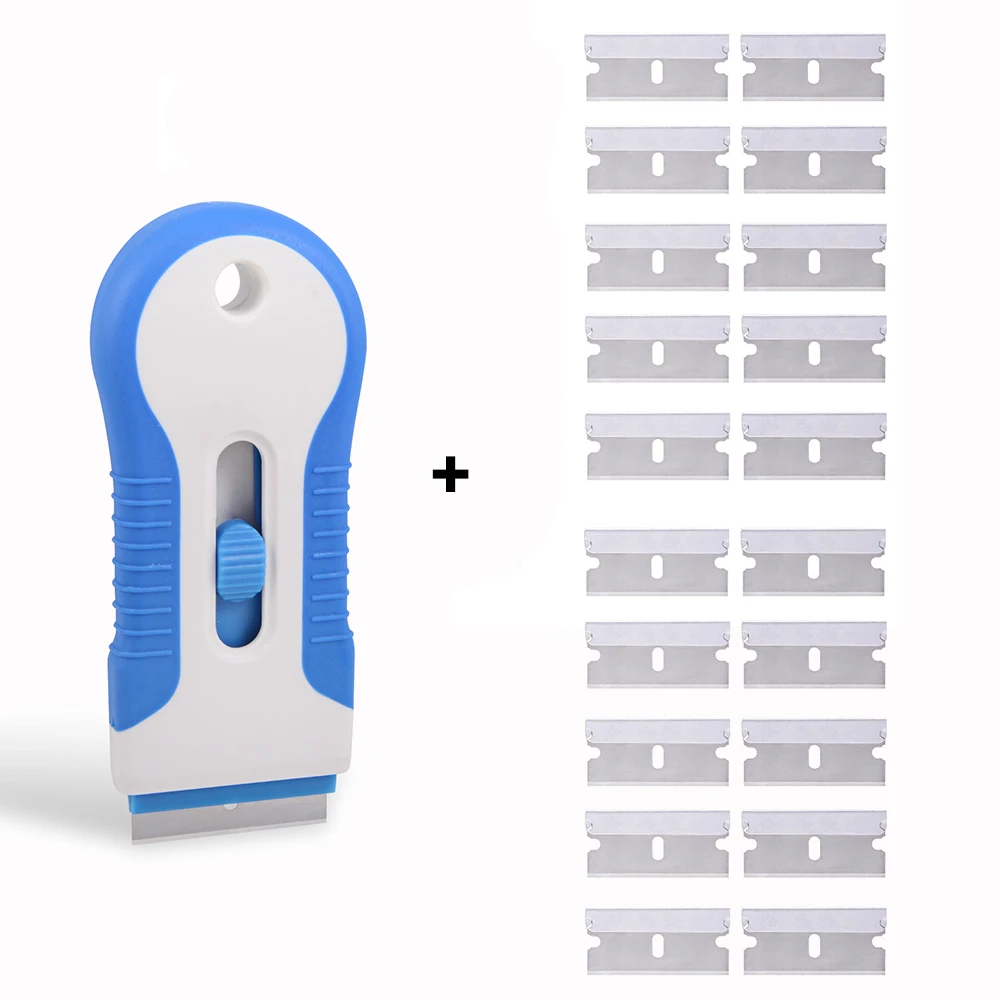 FOSHIO Car Tinting Tools Razor Scraper+20pcs Blade Window Tint Auto Car Sticker Film Remover Wrap Squeegee Vinyl Cleaning Wiper