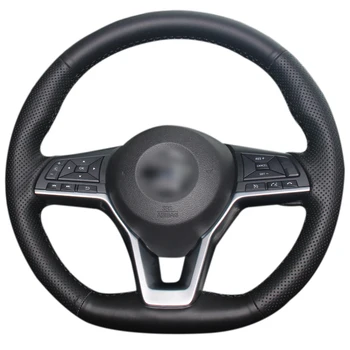 

Hand-stitched Black Artificial Leather Anti-slip Soft Car Steering Wheel Cover for Nissan X-Trail 2017-2019 Qashqai 2018 Rogue