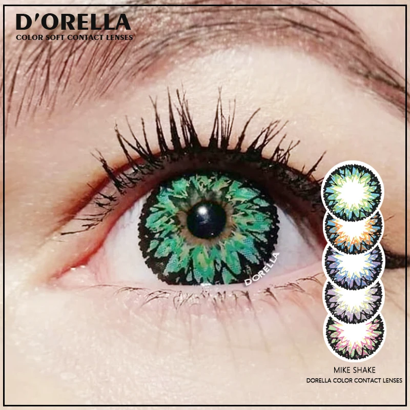 D’ORELLA 1 Pair(2pcs) MIKE SHAKE series Coloured Contact Lenses for Eyes Cosmetic Contact Lens Eye Color Makeup Eyes 14.5mm