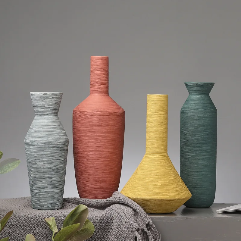 Morandi стиль высококачественная керамическая ваза простая гостиная декоративная керамика Цветочная композиция художественное и художественное украшение