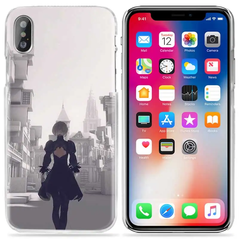 Чехол Nier Automata для iPhone XS Max XR X 10 7+ 8+ 6+ 6S+ 7 7S 8 6 6S Plus 5s SE 5 4s 4 5C Жесткий ПК сумка с персонажами аниме чехол для телефона - Цвет: 10