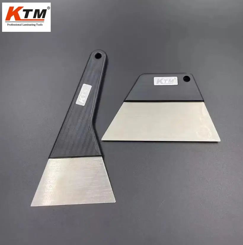 

KTM 2Pieces /Set Stainless Steel Squeegee Vinyl Car Squeegee Scraper Auto Car Film Squeegee Cutter Sticker Window Tint Tools