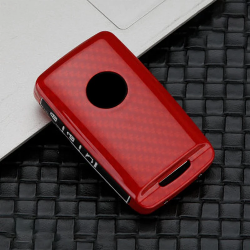 3 Button Carbon Red Цинковый сплав+ силиконовый автомобильный чехол для дистанционного ключа для Mazda 3 Alexa CX4 CX5 CX8 3 кнопки 4 кнопки аксессуары для стайлинга автомобилей - Название цвета: 3 Button Carbon Red