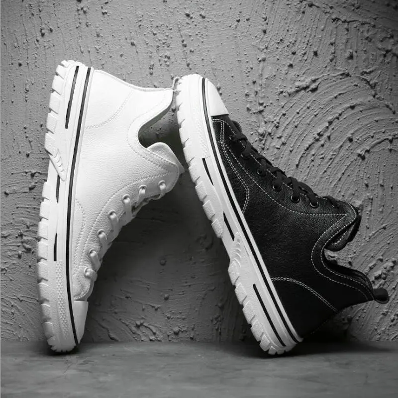 New Genuine Leather high top sneaker shoes High quality Sneakers Men Casual Shoes Zapatillas Hombre A56-87