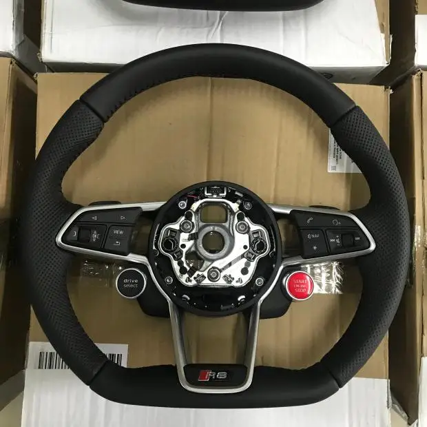 Для TT TTS Audi R8 две кнопки рулевого колеса одна кнопка запуска режим вождения S3 S4 S5 SA7 A8 A6 полупробивное рулевое колесо - Цвет: Темно-серый