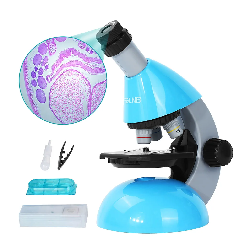40X-640X Биологический микроскоп с зумом для студентов, научно-исследовательские слайды, светодиодный монокулярный микроскоп, детский подарок