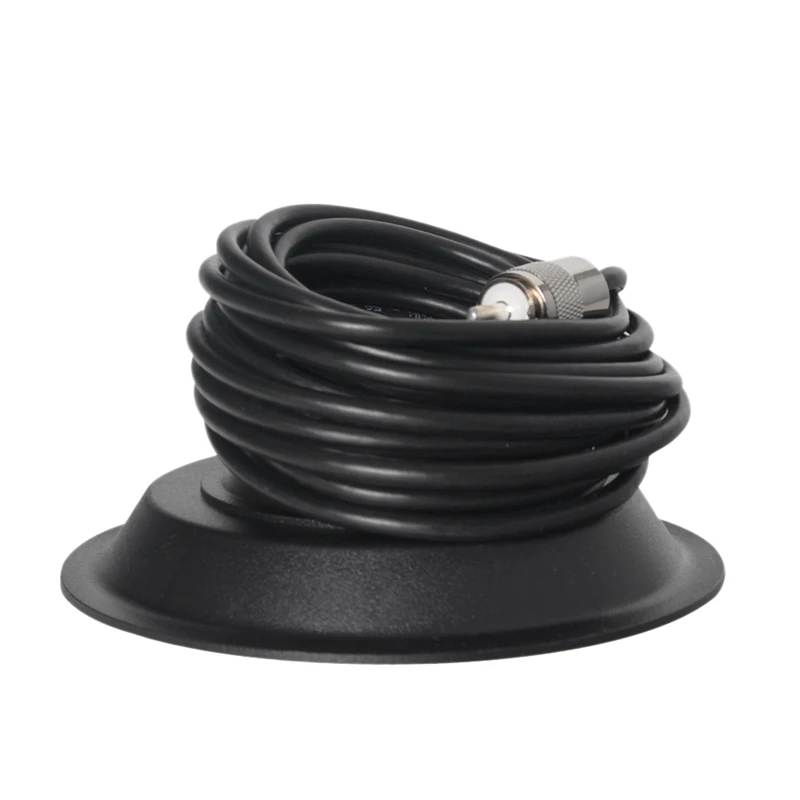 

UHF PL259 Port Connectors 5M Feeder Cable +13cm Magnet Mount Bracket for Car Radio Amateur Ham CB Two Way Radio Antenna Base