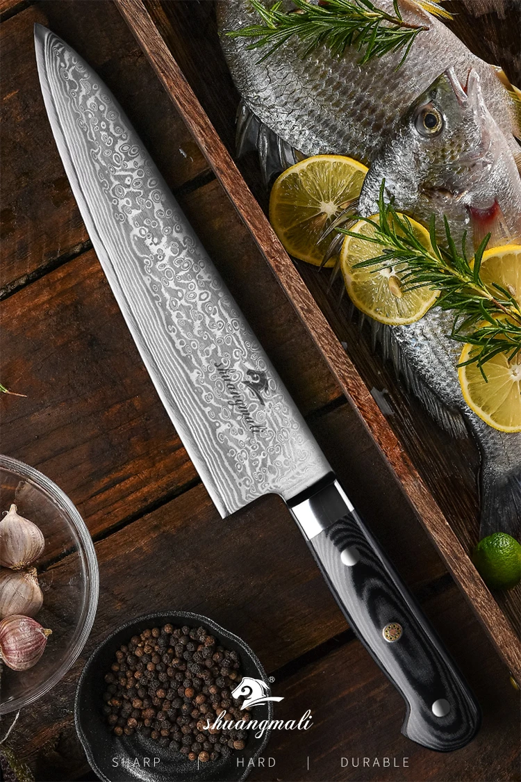 Нож для шеф-повара Gyuto 67 слоев VG10, кухонный нож из дамасской стали, нож для нарезки мясника s, инструмент для повара с ручкой Микарта