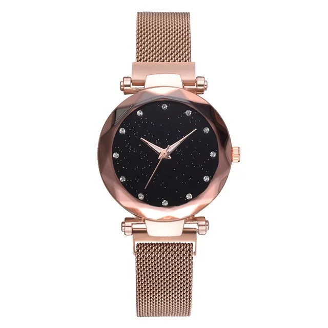 

Luxury Women Watches Fashion Starry Sky Watch Mesh Band Magnetic Watch Women Rose Gold Watches relogio feminino reloj mujer