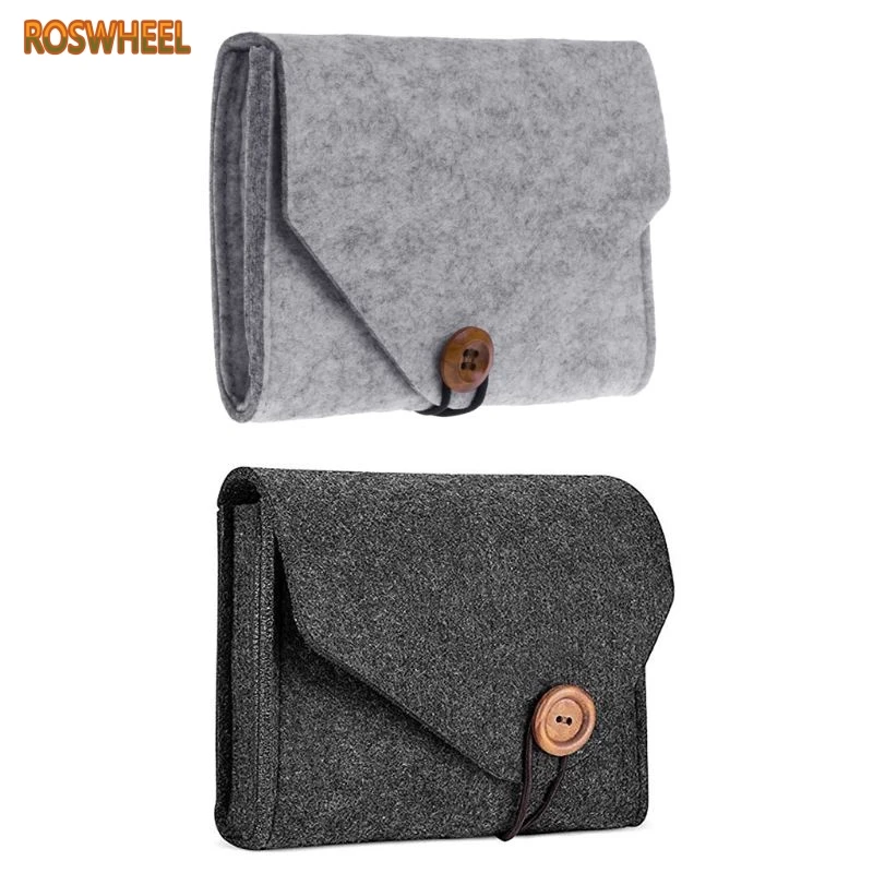 

New Felt Pouch Power Bank Storage Bag For Data Cable Mouse Travel Organizer JUL29