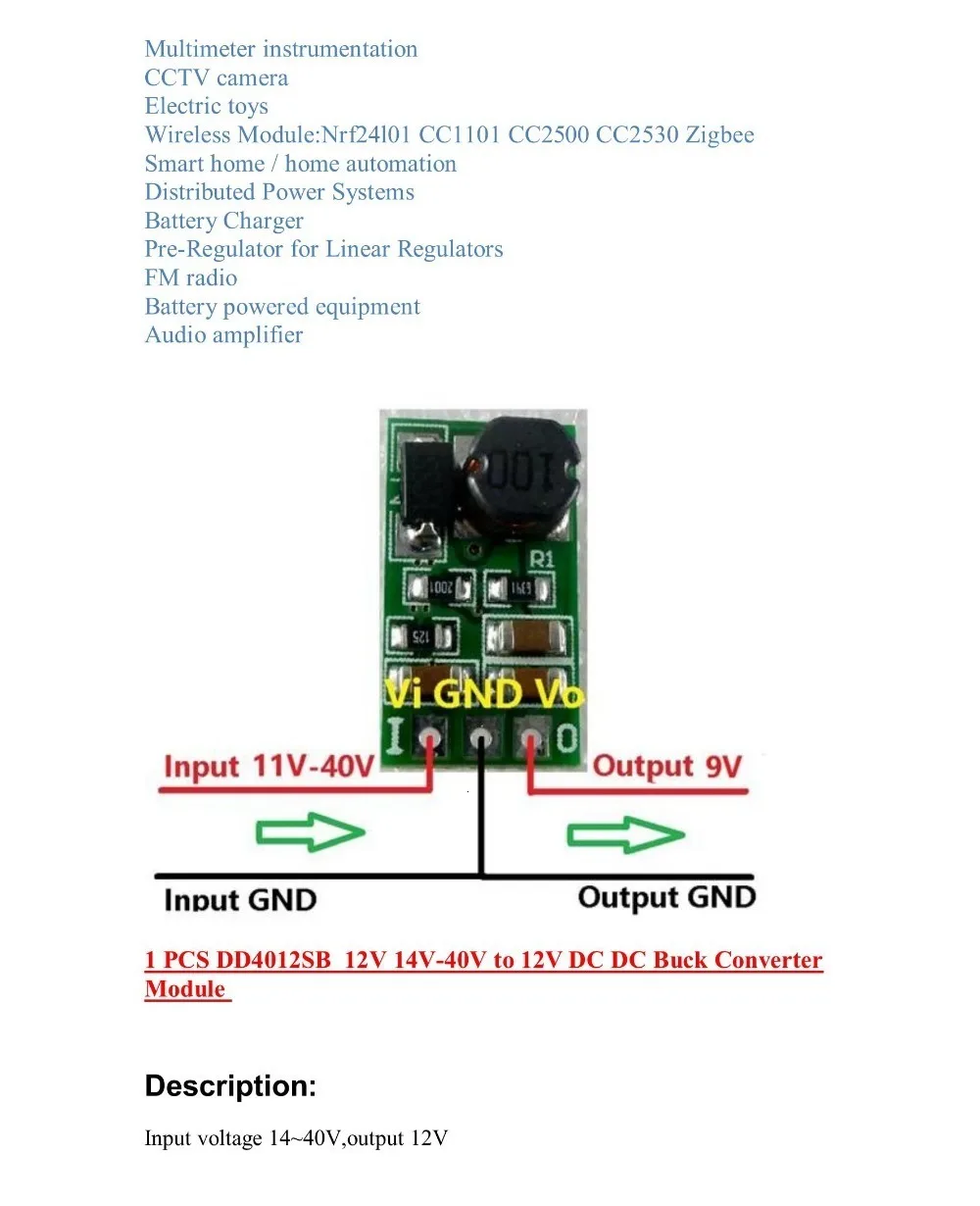 GREAT IT DD4012SA 1A DC 5-40 В до 3 в 3,3 В 3,7 в 5 в 6 в 7,5 в 9 в 12 В регулятор DC-DC понижающий преобразователь модуль платы