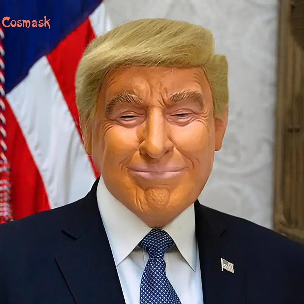 Cosmask Хэллоуин Трамп Латексная Маска Костюм для взрослой вечеринки маска Ужас