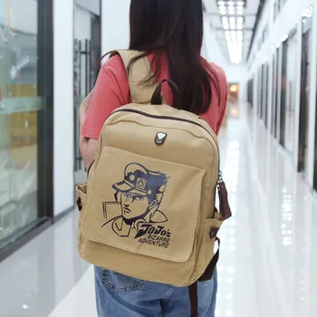 

Anime JoJo's Bizarre Adventure Printing Backpack Jonathan Joestar Cos Anime School Bags Canvas Travel Bags