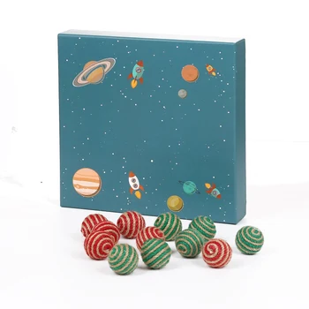 

12pcs Cat Play Chewing Toy Cat Pet Straw Rope Weave Ball Teaser Ball For Pets Cat Rattle Scratch Catch Toy Pet Gift